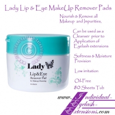Lady Lip & Eye MakeUp Remover 80 Pads